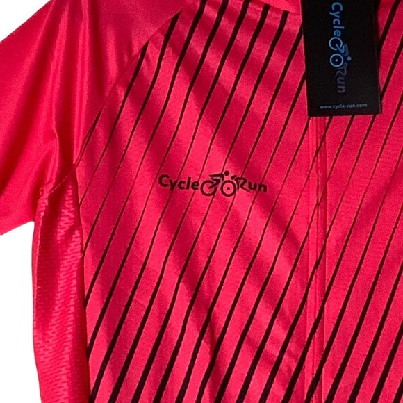 Cycle-Run Neon Biker Biking Jersey Shirt 1 Women XL Pink Bicycle Reflective NEW - Picture 3 of 13